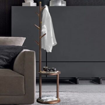 Ghế móc áo 2 tầng màu hạt dẻ 006 - 2nd Floor Table Hanger 007